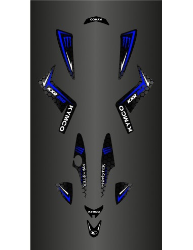Kit Déco Personnalisé Monster (Bleu) - Kymco 250 Maxxer