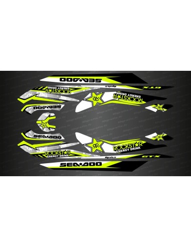 Kit de decoración de Rockstar Amarillo Limón para Seadoo GTX (hasta 2017)