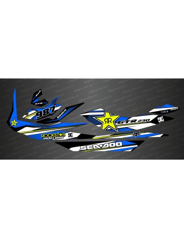 Kit décoration Rockstar Edition Bleu pour Seadoo GTR 230