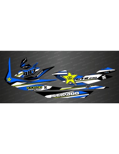 Kit de decoración de Rockstar Edición Azul para Seadoo GTR 230