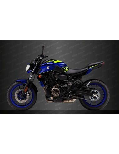 Kit de decoració de Carreres Blau/groc Fluo - IDgrafix - Yamaha MT-07 (després de 2018) -idgrafix