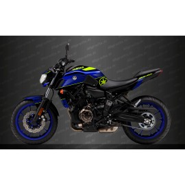 Kit dekor Racing Blau/gelb Fluo - IDgrafix - Yamaha MT-07 (nach 2018) -idgrafix