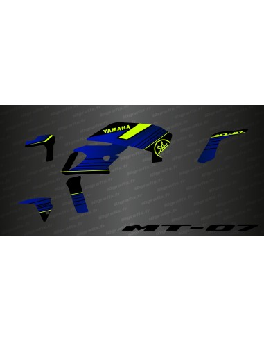 Kit decoration Racing Blue/yellow Fluo - IDgrafix - Yamaha MT-07 (after 2018)