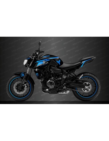 Kit deco 100% Custom Race Monster Edition (blu) - IDgrafix - Yamaha MT-07 (dopo il 2018)