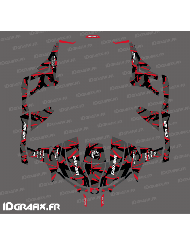 Kit decoration Broken series (Red) - Idgrafix - Can Am 1000 Maverick 4 seater