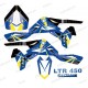 Kit décoration Geometric Bleu - IDgrafix - Suzuki  LTR 450 - Idgrafix