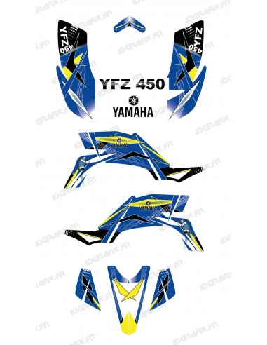 Kit décoration Geometric Bleu - IDgrafix - Yamaha YFZ 450