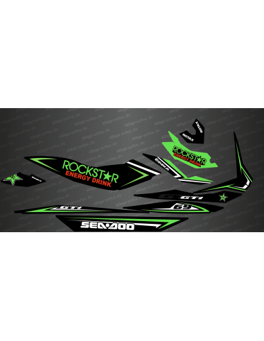 Kit de decoración de Rockstar Edición Completa (Verde) - para Seadoo GTI