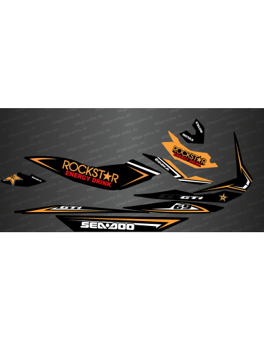 Kit de decoració Rockstar Edició Completa (Taronja) - per Seadoo GTI -idgrafix