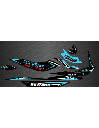 Kit de decoració Rockstar Edició Completa (Turquesa) - per Seadoo GTI -idgrafix