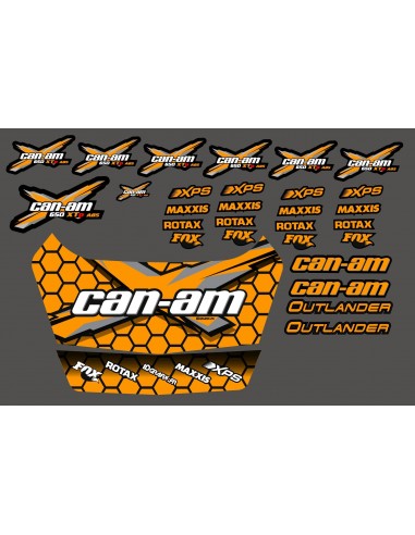 Kit aufkleber Can-Am Outlander + Safe (Orange)