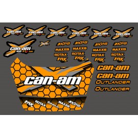 Kit de pegatinas Can Am Outlander + caja de Seguridad (Naranja) -idgrafix