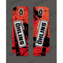 Stickers Protection Fork Ohlins - Brush (Orange) - IDgrafix