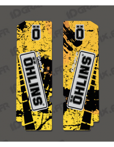 Sticker Schutz-Gabel, Öhlins - Brush (Gelb)