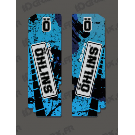 Stickers Protection Fork Ohlins - Brush (Blue) - IDgrafix