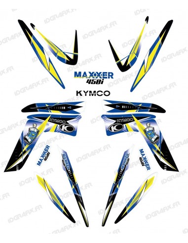 Kit décoration Geometric Bleu - IDgrafix - Kymco 450 Maxxer