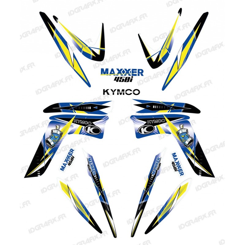 Kit décoration Geometric Bleu - IDgrafix - Kymco 450 Maxxer - Idgrafix