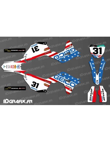 Kit de decoració Geico Equip EUA Rèplica - Honda CR/CRF 125-250-450 -idgrafix