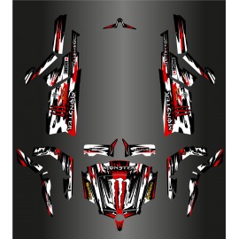 Kit décoration Monster Edition FULL (White/Red) - Idgrafix - CF Moto ZForce - IDgrafix