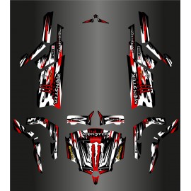 Kit dekor Monster Edition FULL (Weiß/Rot) - Idgrafix - CF Moto ZForce