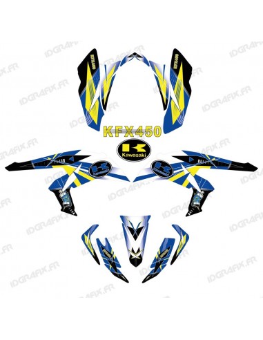 Kit décoration Geometric Bleu - IDgrafix - Kawasaki KFX 450R