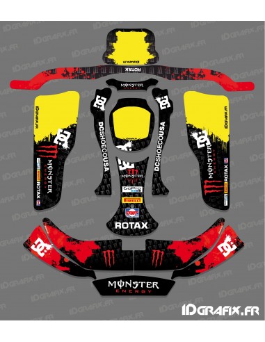 Kit deco 100 % Custom Monster (Red) for Karting CRG Rotax 125