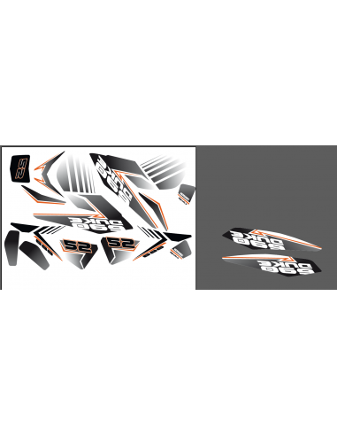 Kit de decoració Característica de la sèrie (Blanc/Taronja) - KTM 690 Duc (2012-2017) -idgrafix