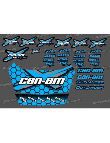 Kit stickers Can Am Outlander + Safety deposit box (Blue)