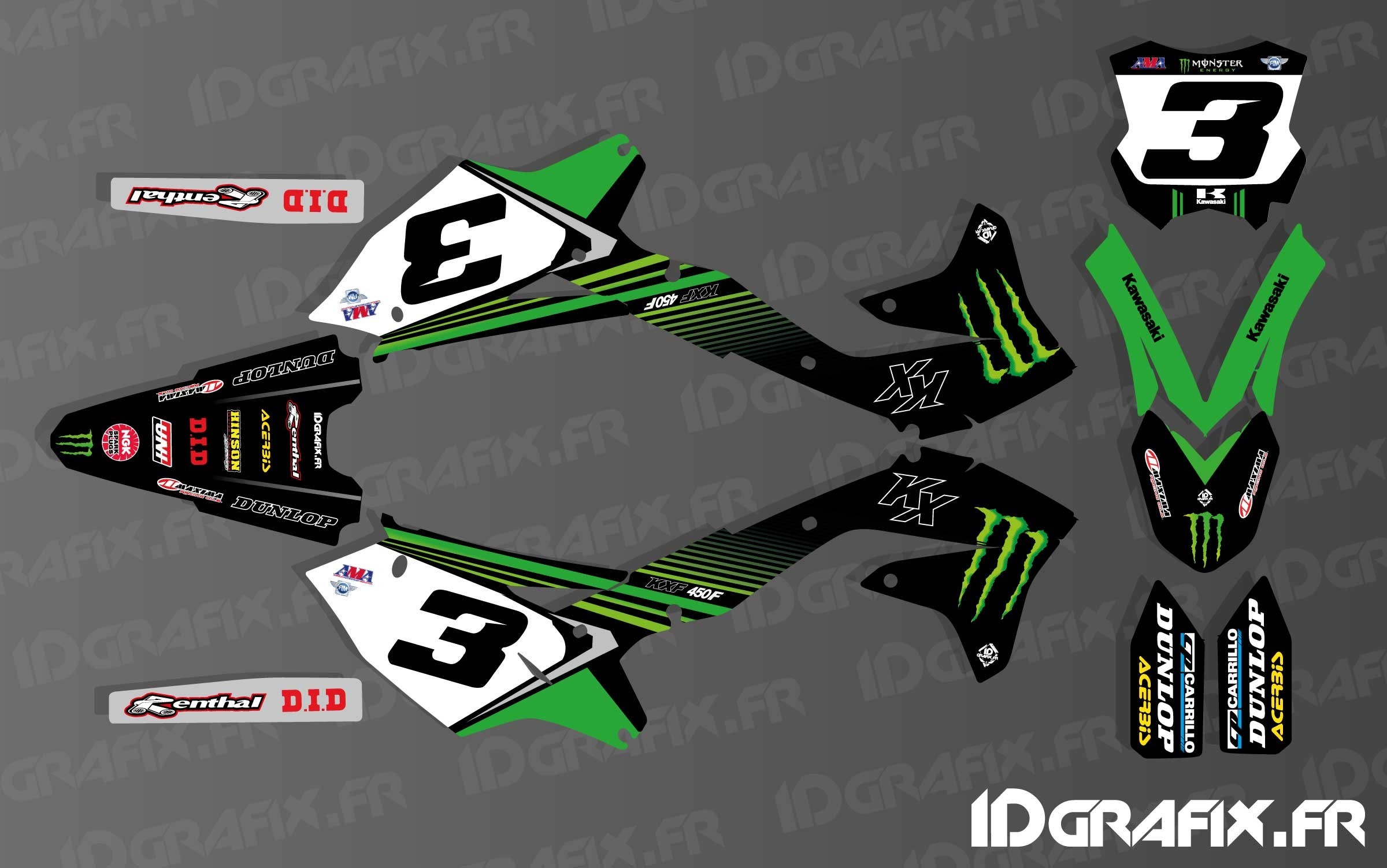 Can Am Renegade 800 >> Kit deco Eli Tomac Replica 2019 for Kawasaki KX/KXF Can Am Renegade 800 >> Kit deco Eli Tomac Replica 2019 for Kawasaki KX/KXF