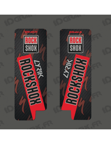 Stickers Protection Fourche RockShox LYRIK Carbon (Rouge)