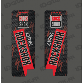 Stickers Protection Fourche RockShox LYRIK Carbon (Rouge)-idgrafix