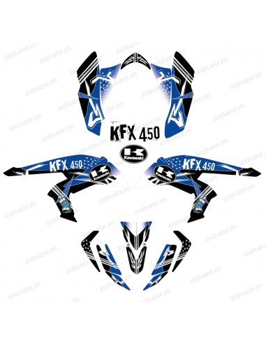 Kit décoration Street Bleu - IDgrafix - Kawasaki KFX 450R