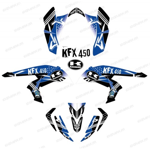 Kit décoration Street Bleu - IDgrafix - Kawasaki KFX 450R