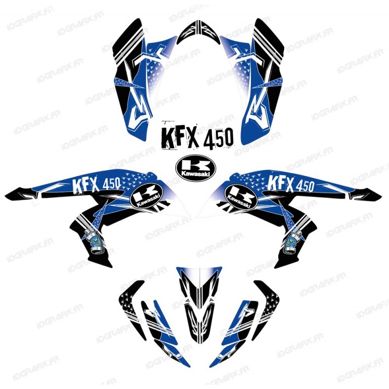 Kit dekor Street Blau - IDgrafix - Kawasaki KFX 450R