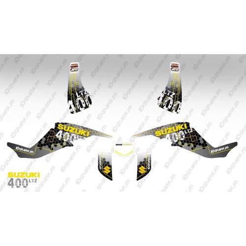 Kit de decoración de Carreras de Poder Amarillo - IDgrafix - Suzuki LTZ 400
