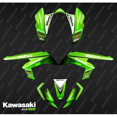 Kit dekor Racing-Power Grün - IDgrafix - Kawasaki KFX 450R