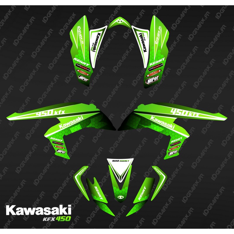 Kit décoration Racing Power Vert - IDgrafix - Kawasaki KFX 450R - Idgrafix