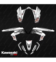 Kit de decoración de Carreras de Poder Negro/Blanco - IDgrafix - Kawasaki KFX 450R