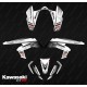Kit dekor Racing Power Schwarz/Weiß - IDgrafix - Kawasaki KFX 450R