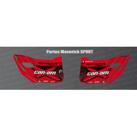 Stickers Factory Edition (red) for doors Can Am Maverick SPORT - IDgrafix