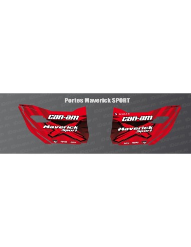 Sticker Sport Edition (rot) für türen mit Can Am Maverick SPORT