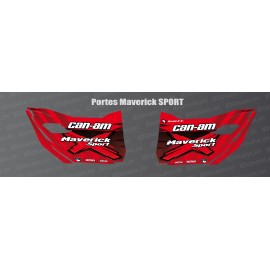 Stickers Sport Edition (rouge) pour portes Can Am Maverick SPORT-idgrafix