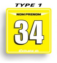 Platte Nummer 100 % Perso - Typ 1 (Gelb)