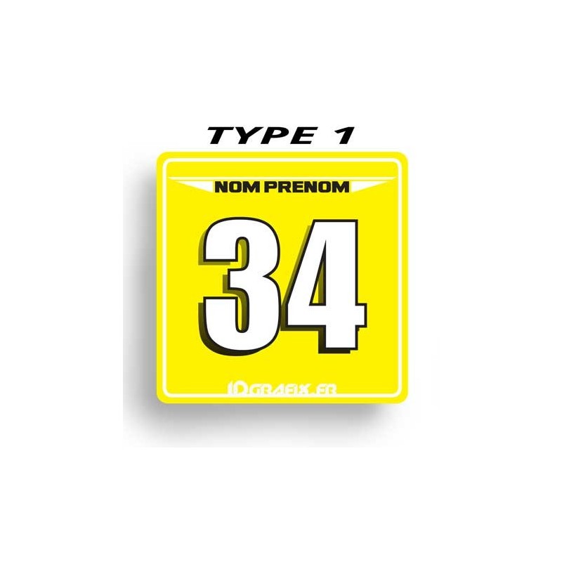 Platte Nummer 100 % Perso - Typ 1 (Gelb)