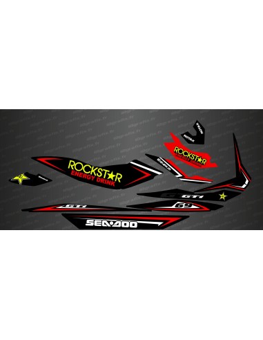 Kit de decoración de Rockstar Edición Completa (Rojo) - para Seadoo GTI