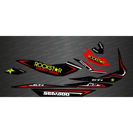 Kit de decoración de Rockstar Edición Completa (Rojo) - para Seadoo GTI -idgrafix