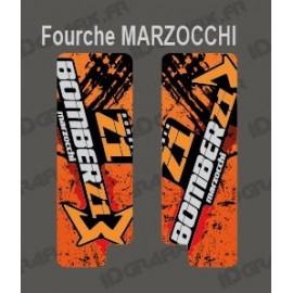 Sticker Schutz-Gabel Brush (Orange) Marzocchi-Bomber-idgrafix