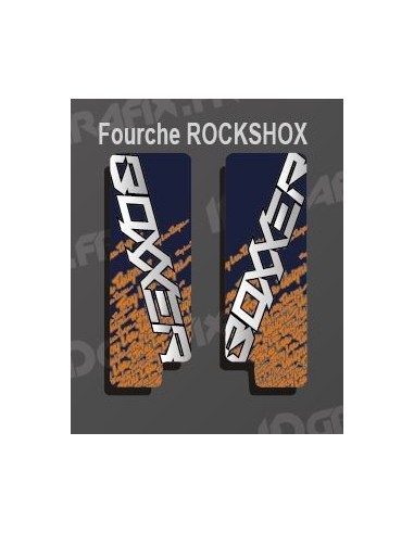 Stickers Protection Fourche Troylee (Bleu/Orange) RockShox Boxxer