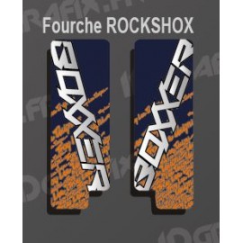Stickers Protection Fork Troylee (Blue/Orange) RockShox Boxxer - IDgrafix