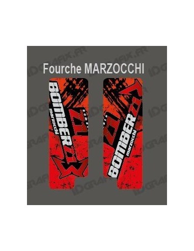 Sticker Schutz-Gabel, Pinsel (Rot), Marzocchi Bomber